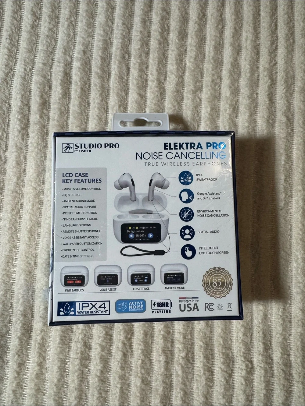 Studio Elektra Pro Wireless Noise-Cancelling Earbuds in White